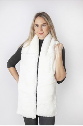 White rex fur scarf